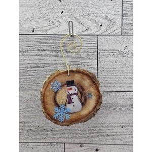 Snowman Wood Ornament 2" RANDOM SELECTION (Set of 4)